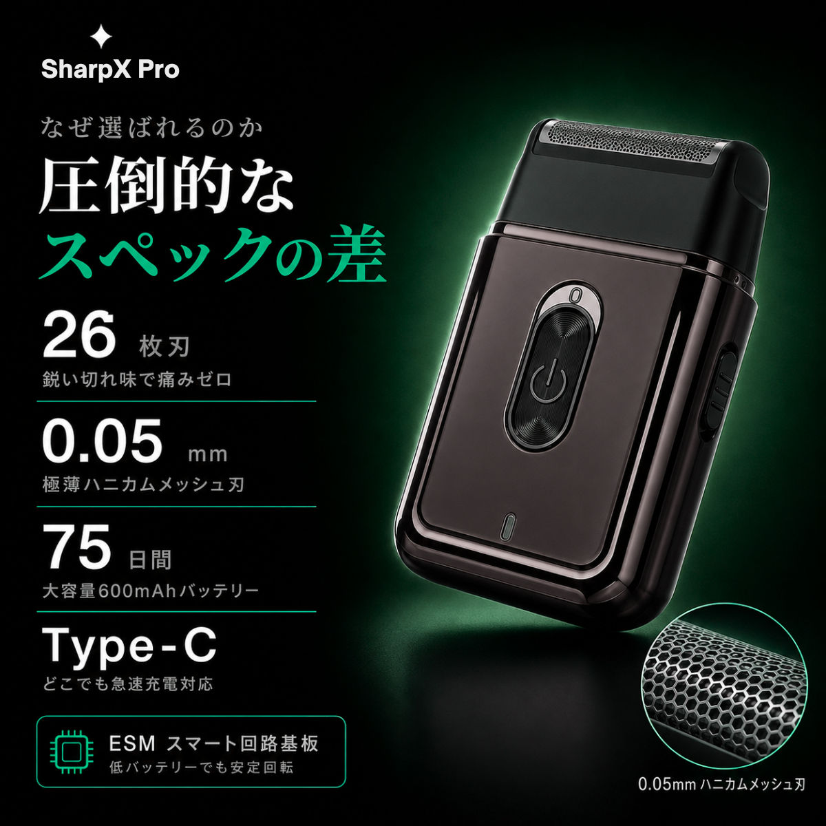 SharpX Pro  忙しい朝を変える60秒シェーバー